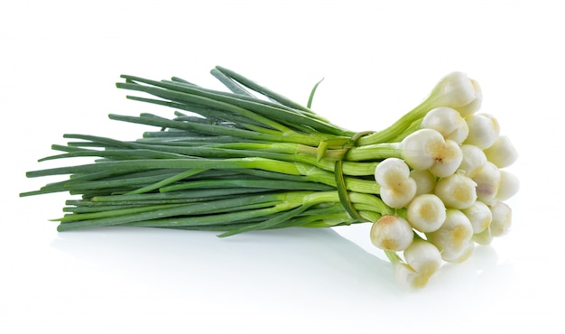 Fresh onion isolated on white