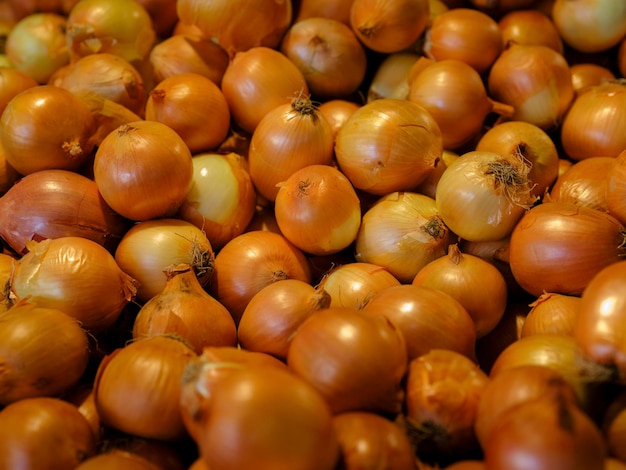 Fresh onions at the market