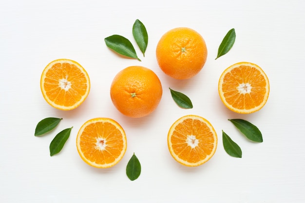 Fresh orange citrus fruit isolated.