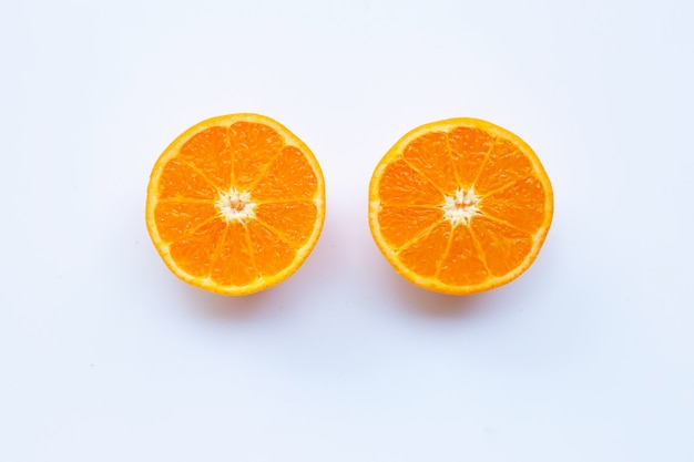 Fresh orange citrus fruit on white.