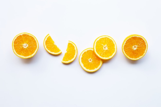 Fresh orange citrus fruit on white.