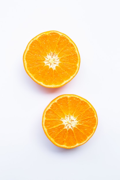 Fresh orange citrus fruits  on white.  