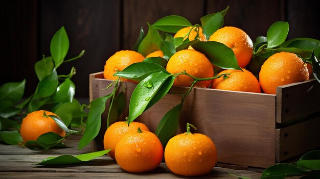 fresh orange fruit in box