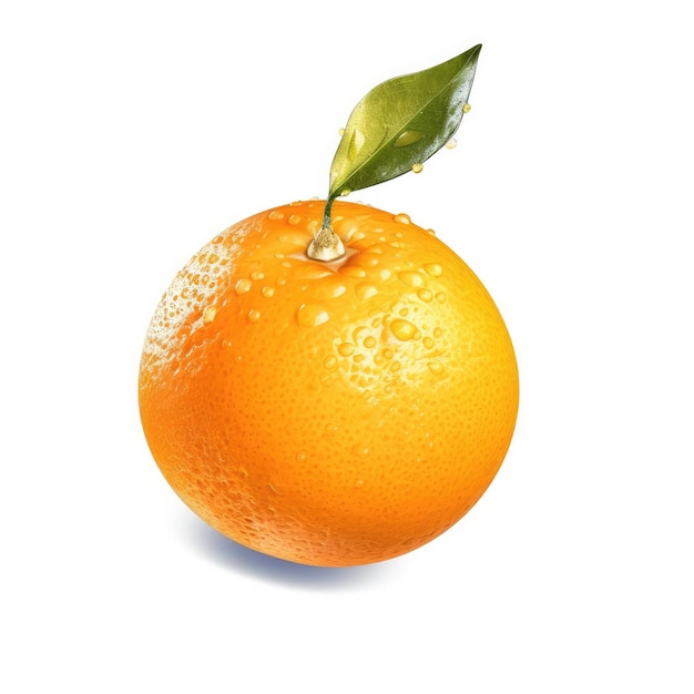 Fresh orange fruit flying in isolated white background studio shot