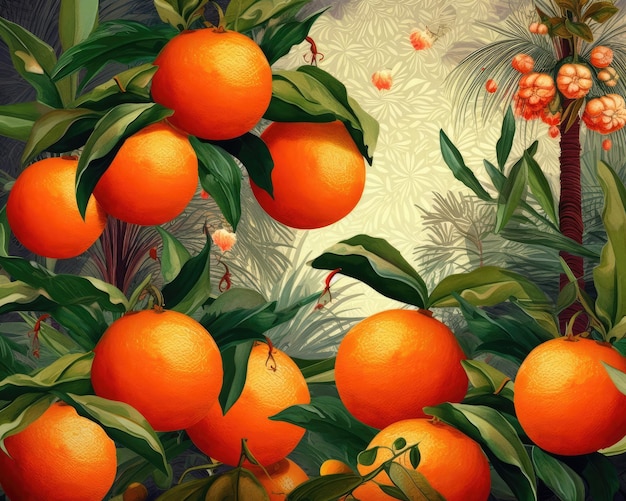 Fresh orange fruit flying in studio background restaurant and garden background