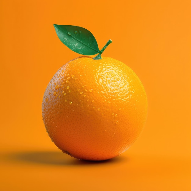 スタジオの背景のレストランと庭の背景に飛んでいる新鮮なオレンジ色の果物