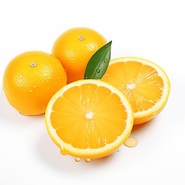 사진 색 바탕에 분리 된 신선한 오렌지 과일 절단 경로 포함