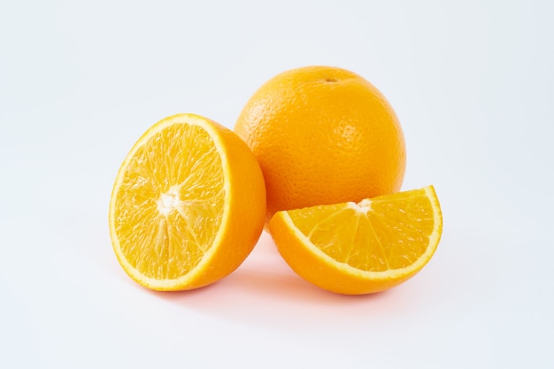 Fresh orange fruit isolated on white background