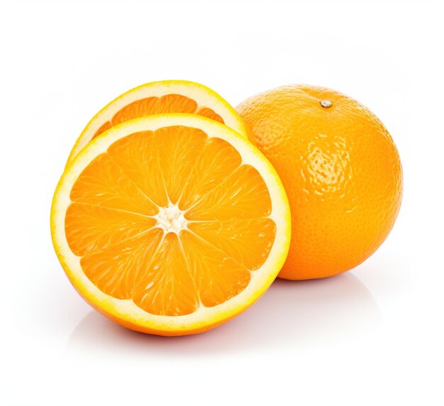 Fresh orange fruit isolated on white background