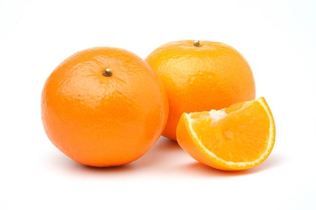 Fresh orange fruit isolated on white background