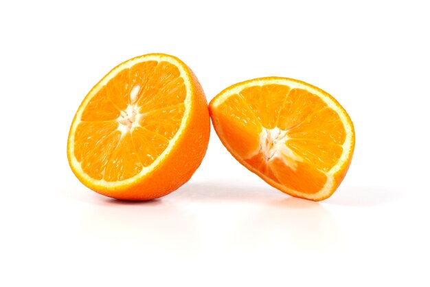 Fresh orange fruit on white background 