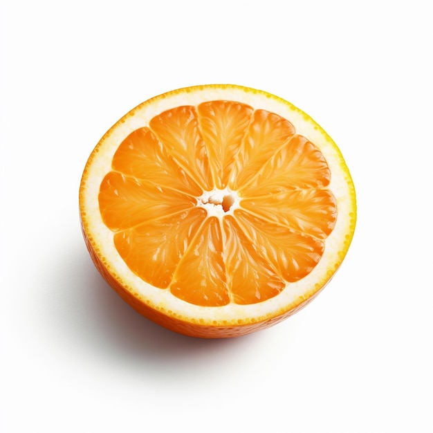 Foto frutta d'arancia fresca su sfondo bianco