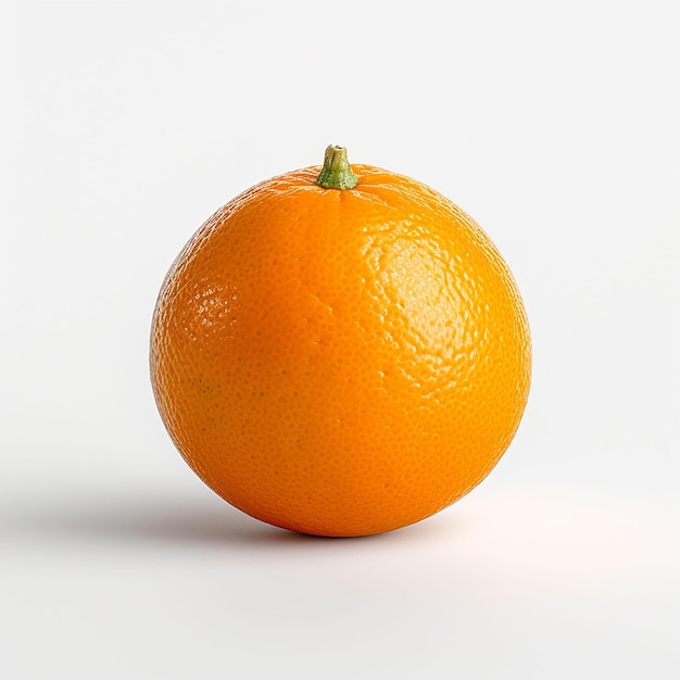 Fresh Orange Fruit on White Plain Background