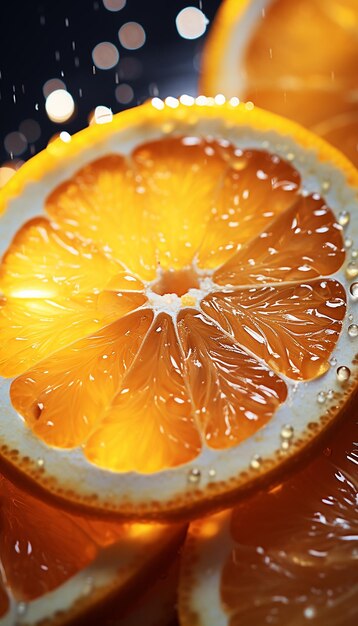 A fresh orange fruits photography with cinematic watersplash