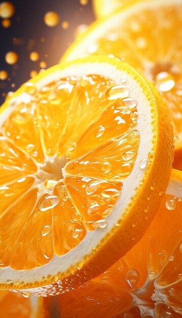 A fresh orange fruits photography with cinematic watersplash