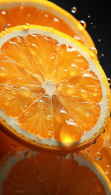 A fresh orange fruits photography with cinematic watersplash