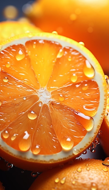 A fresh orange fruits photography with cinematic watersplash