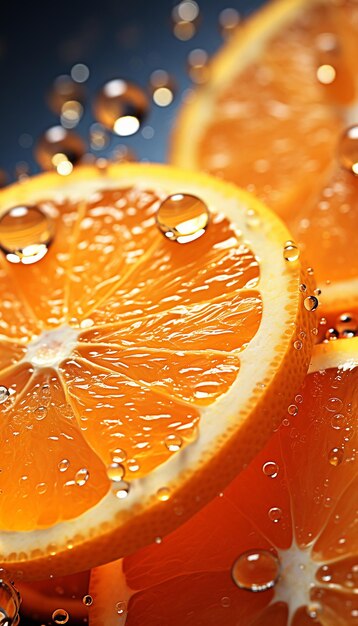 A fresh orange fruits photography with cinematic watersplash