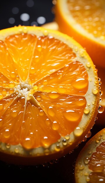 A fresh orange fruits photography with cinematic watersplash