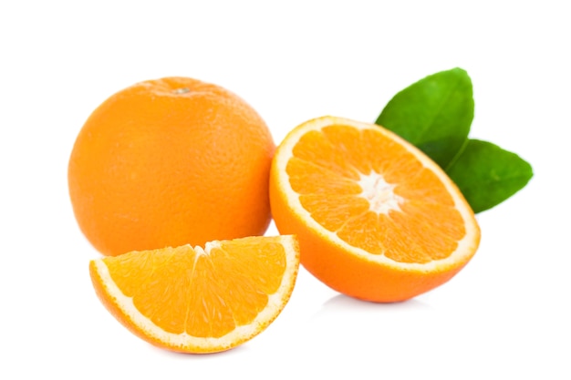 fresh orange isolated on white background