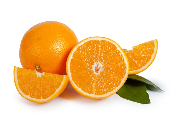 Fresh orange isolated on white background