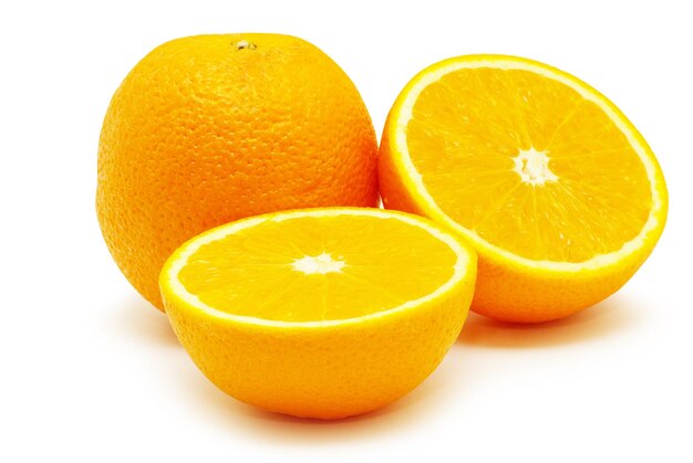 Fresh orange isolated on white