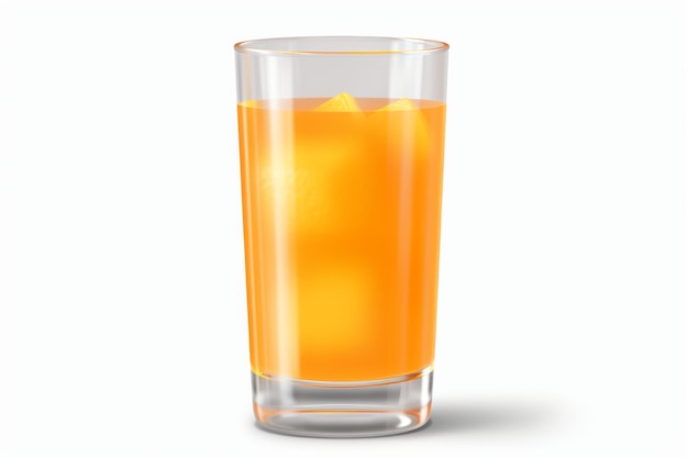 Foto bicchiere di succo d'arancia fresco isolato su sfondo trasparente