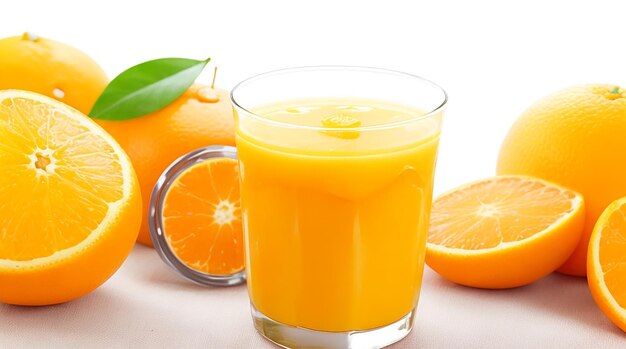 Fresh orange juice and oranges