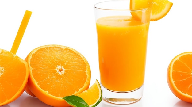 Fresh orange juice and oranges