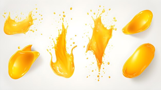 사진 신선한 오렌지 주스 스플래쉬가 놀라운 파도와 방울을 만 ⁇ 니다 디지털 페인팅