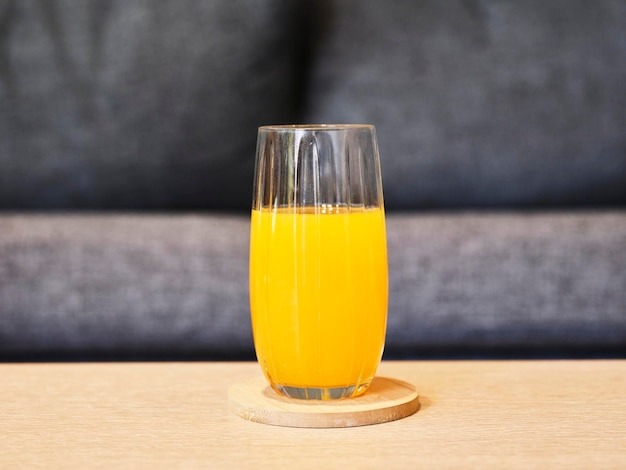 Fresh orange juice on the table