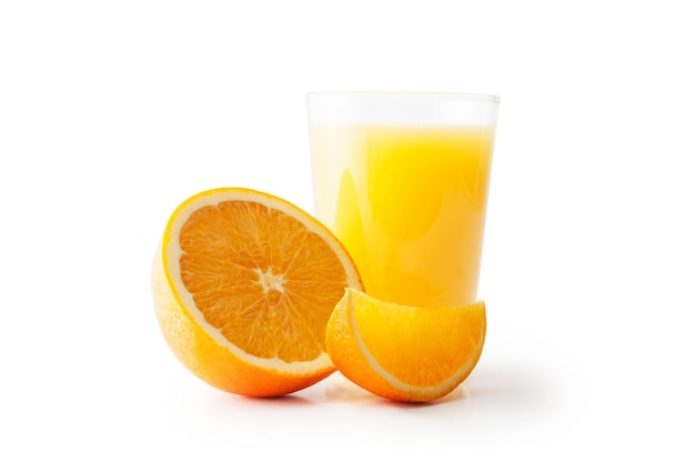 写真 新鮮なオレンジ ジュース白背景クリッピング パス