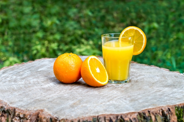 Fresh orange juice with oranges fruit