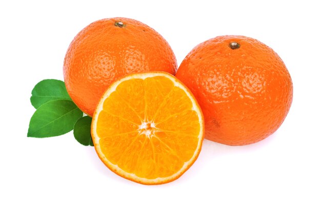 Fresh orange mandarins isolated