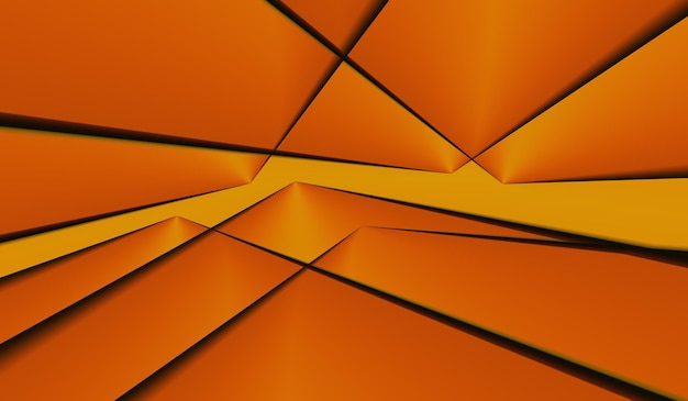 Fresh orange paper origami geometry abstract background