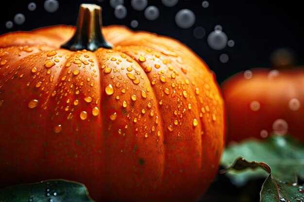 Photo fresh orange pumpkin fruit close up