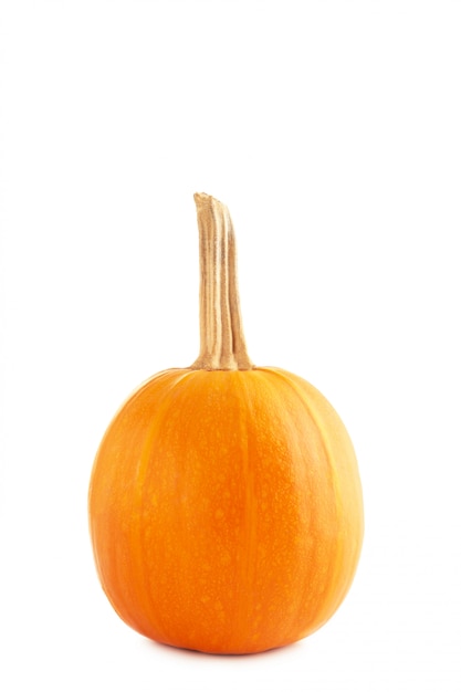 Fresh orange pumpkin isolated on white background