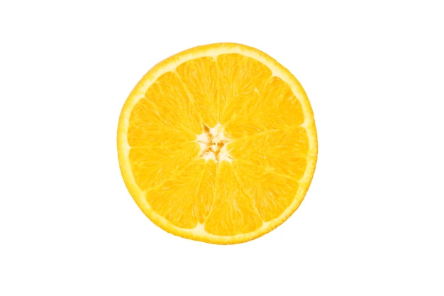 Fresh orange slice isolated on white background with clipping path