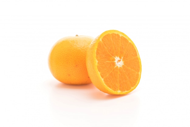 fresh orange on white background