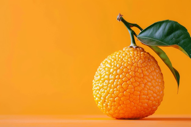 Fresh Orange With Green Leaf