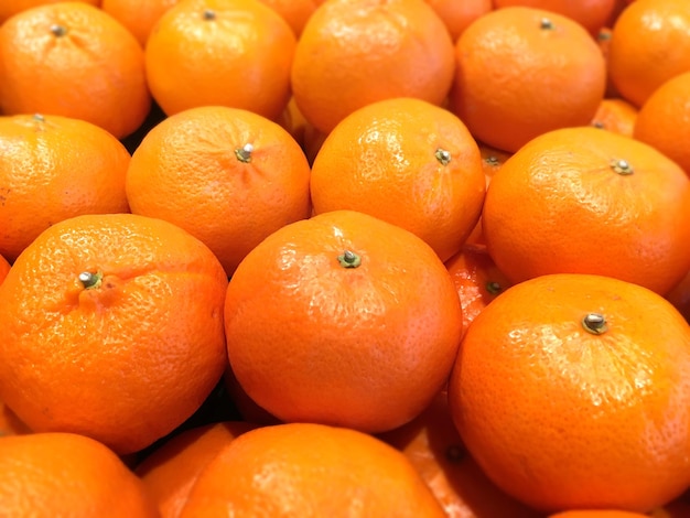 Fresh  oranges on market stand