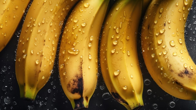 新鮮な有機バナナ フルーツの水平背景