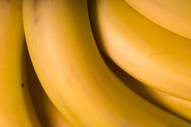 Photo fresh organic banana top view closeup