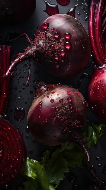 Fresh Organic Beetroot Vegetable Vertical Background