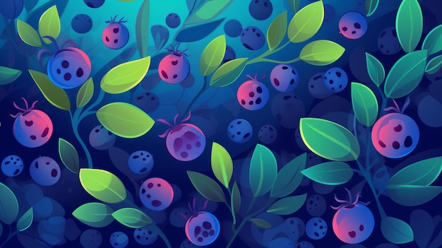 Photo fresh organic bilberry berry horizontal background illustration