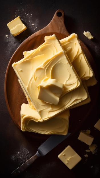 Fresh Organic Butter Dairy product Vertical Background