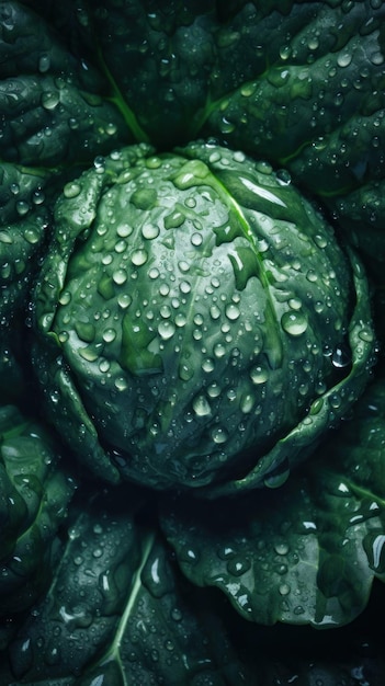 Fresh Organic Cabbage Vegetable Vertical Background