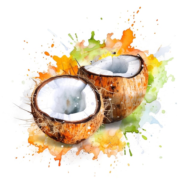 Photo fresh organic coconut fruit square background