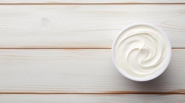 Fresh Organic Cream Dairy product Photorealistic Horizontal Background. Lactose And Protein Rich Food. Ai Generated Backdrop with Copyspace. Creamy Cream Dairy product.