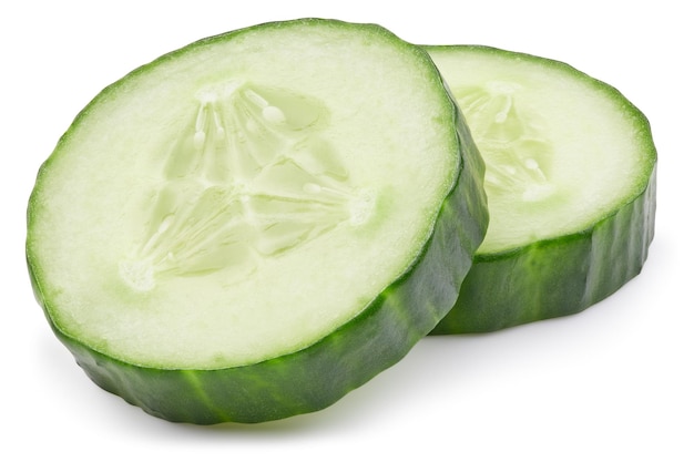 Fresh organic cucumber isolated clipping path